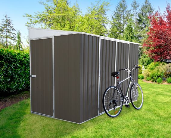 Absco Lean To 10' x 5' Metal Bike Shed - Woodland Gray (AB1102)